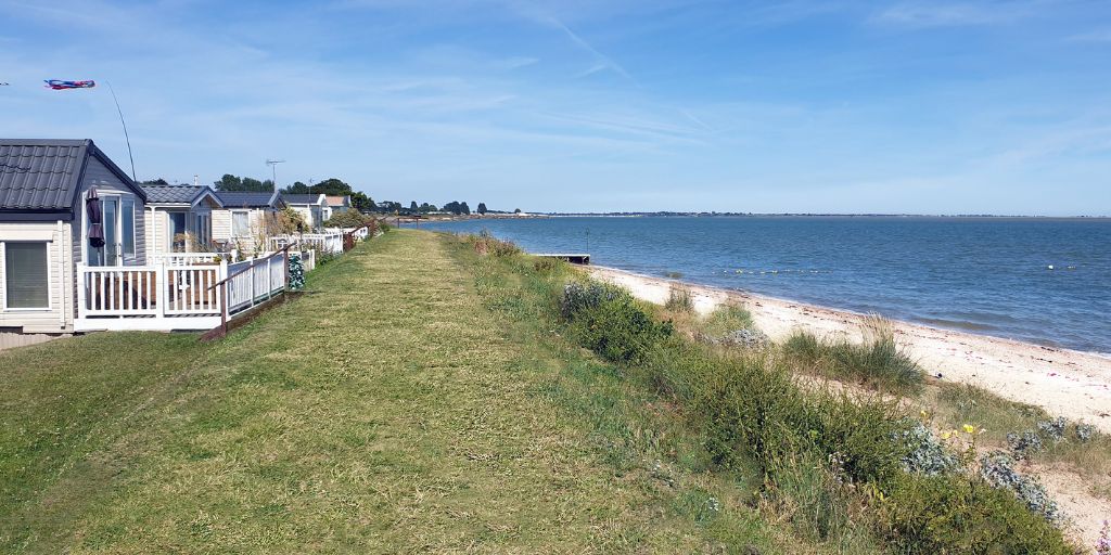 Decking for caravans at the seaside